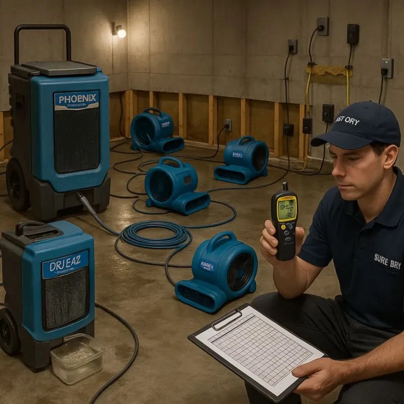 Structural Drying and Dehumidification process in Chatham, IL